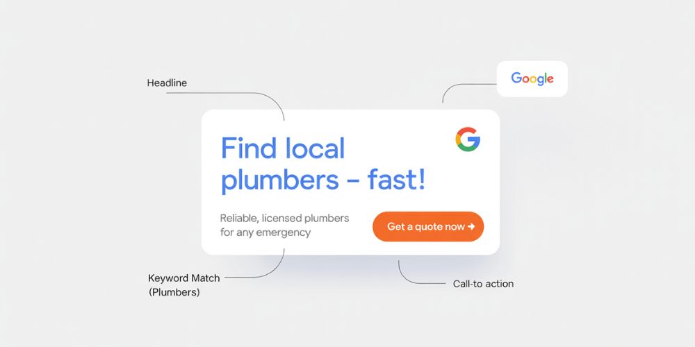 Example Google ad with highlighted headline and keywords showing optimized ad copy (2)